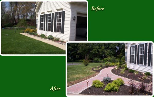 Affordable Landscaping Design — House With Pathway and Plants After in Lin, PA