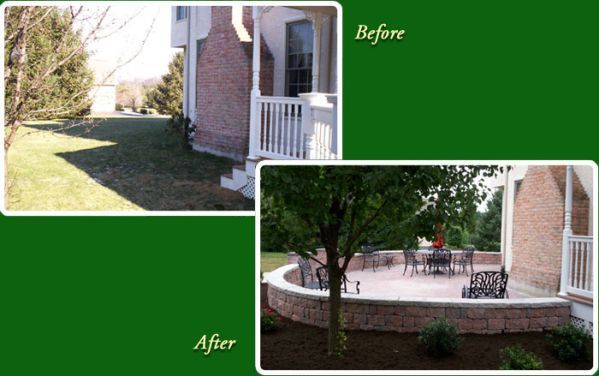Patio Installation — Outside of House Before and After in Lin, PA