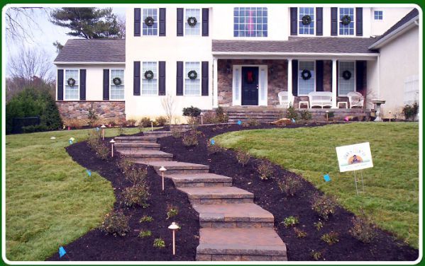 Affordable Hardscape Services — Stone Path in Front of House Lin, PA